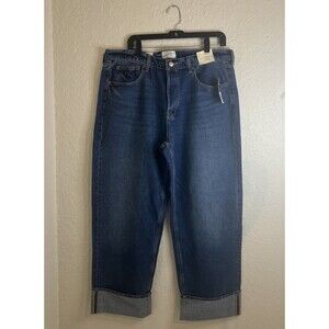 Universal Thread Women's Vintage 90's 14 Blue Mid-Rise Baggy Jeans Straight Leg
